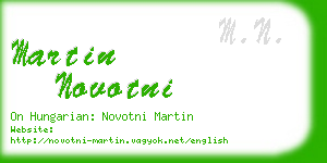 martin novotni business card